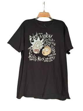 Rick and Morty Adult Swim Graphic Tee XL Distressed